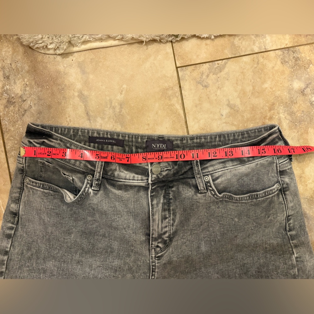 NYDJ Jemma Barrel High Rise Jeans Grey Premium Stretch Denim Women’s Size 10 - Picture 7 of 10